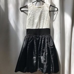 Un Deux Trois Black and White Sequin Formal Dress